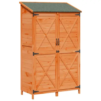 vidaXL Vrtno skladišče Rjava 106 x 56 x 176,5 cm Inženirski les