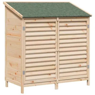 vidaXL Vrtno skladišče Naravna 106 x 56 x 113,5 cm Trdna smreka