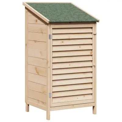 vidaXL Vrtno skladišče Naravna 59 x 56 x 113,5 cm Trdna smreka