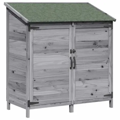 vidaXL Vrtno skladišče Siva 106,5 x 56 x 113,5 cm Inženirski les