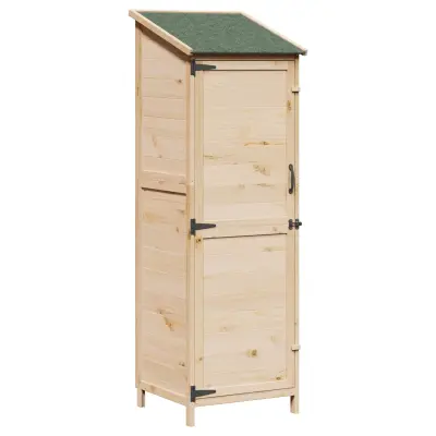 vidaXL Vrtno skladišče Naravna 59,5 x 56 x 176,5 cm Inženirski les