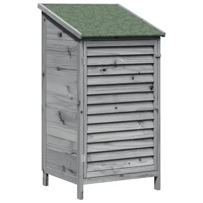 vidaXL Vrtno skladišče Siva 59 x 56 x 113,5 cm Trdna smreka