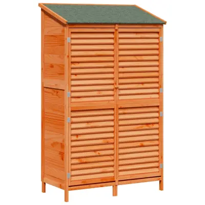 vidaXL Vrtno skladišče Rjava 106 x 56 x 176,5 cm Trdna smreka