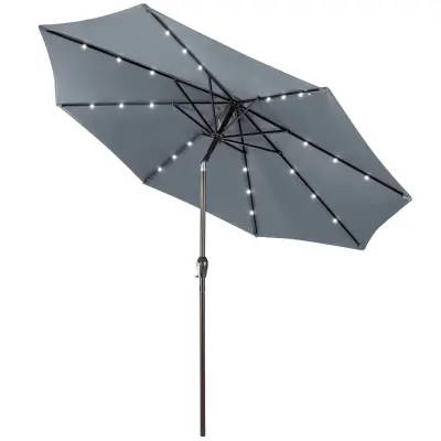 Vrtni dežnik s solarnimi LED diodami 300 cm