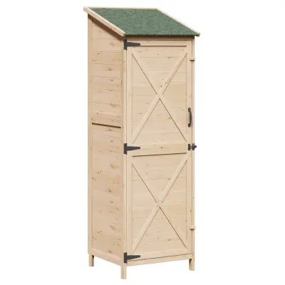 vidaXL Vrtno skladišče Naravna 59,5 x 56 x 176,5 cm Inženirski les