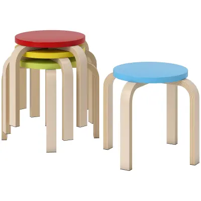 HOMCOM tabure leseni material 36D x 36Š x 30V cm večbarvno