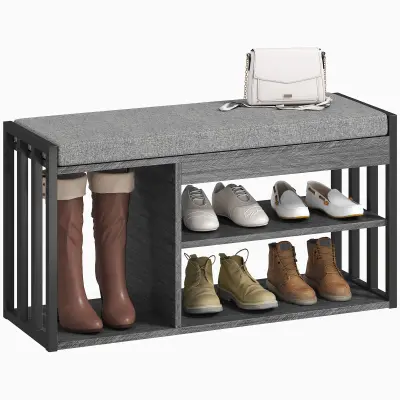 HOMCOM klop za čevlje iverna plošča 86D x 30Š x 45,4V cm sivo