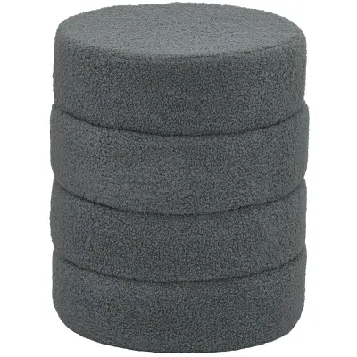 HOMCOM opora za noge poliester, pena Ø40 x 45V cm temno sivo