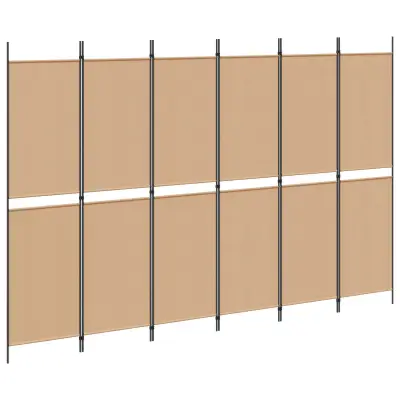 vidaXL 6-Panelski Pregradni Stojalo Bež 300 x 200 cm Blago