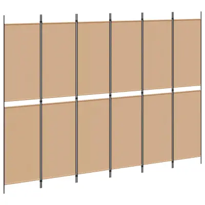 vidaXL 6-Panelski Pregradni Stojalo Bež 300 x 220 cm Blago