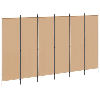 vidaXL 6-Panelski Pregradni Stojalo Bež 300 x 180 cm Blago