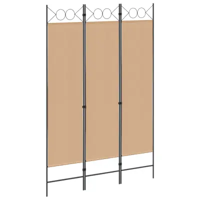 vidaXL 3-panelni pregradni zid Bež 120 x 180 cm Blago