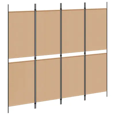 vidaXL 4-panelni pregradni zid Bež 200 x 180 cm Blago