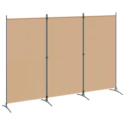 vidaXL 3-panelni pregradni zid Bež 260 x 180 cm Blago