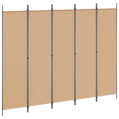 vidaXL 5-panelni pregradni zid Bež 250 x 200 cm Blago