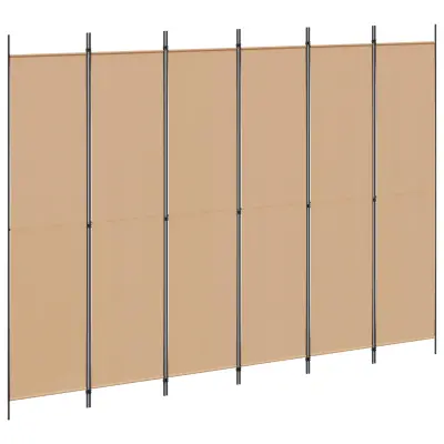 vidaXL 6-Panelski Pregradni Stojalo Bež 300 x 220 cm Blago