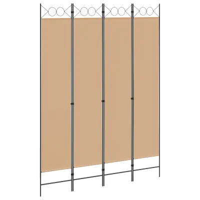 vidaXL 4-panelni pregradnik Bež 160 x 220 cm Blago