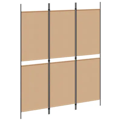 vidaXL 3-panelni pregradni zid Bež 150 x 180 cm Blago