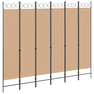 vidaXL 6-Panelski Pregradni Stojalo Bež 240 x 200 cm Blago