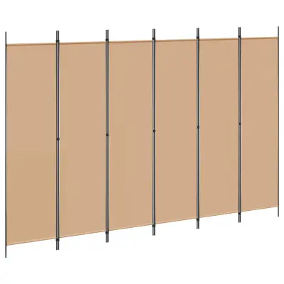 vidaXL 6-Panelski Pregradni Stojalo Bež 300 x 200 cm Blago