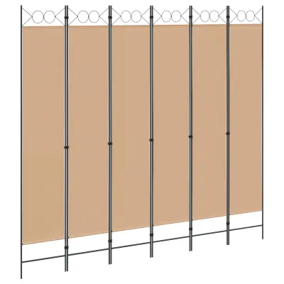 vidaXL 6-Panelski Pregradni Stojalo Bež 240 x 220 cm Blago