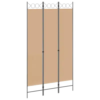 vidaXL 3-panelni pregradni zid Bež 120 x 220 cm Blago