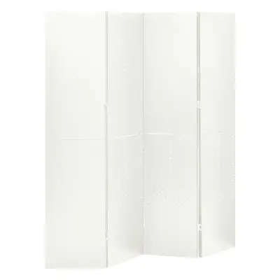vidadXL Paravan 4-delni bel 160x180 cm jeklo