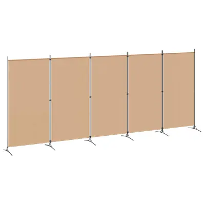 vidaXL 5-panelni pregradni zid Bež 433 x 180 cm Blago