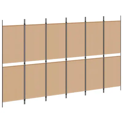 vidaXL 6-Panelski Pregradni Stojalo Bež 300 x 180 cm Blago