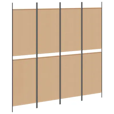 vidaXL 4-panelni pregradnik Bež 200 x 200 cm Blago