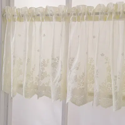 Elegantna čipkasta kuhinjska zavesa: Kratka kavarniška okrasna zavesa