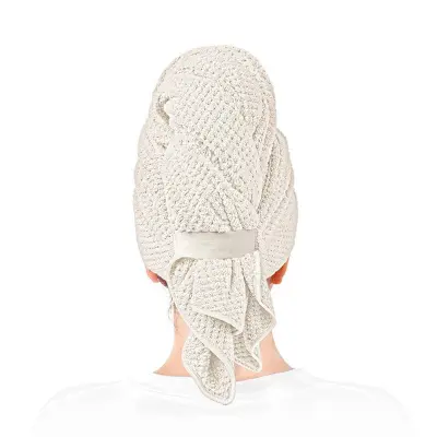 Sušilni turban iz koralne flanele z ananasovim vzorcem, močno vpijanje White