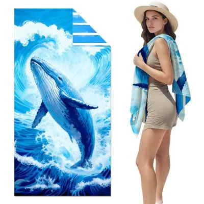 Adult Quick-Dry Microfiber Beach Towel - Thick Double-Sided Plush