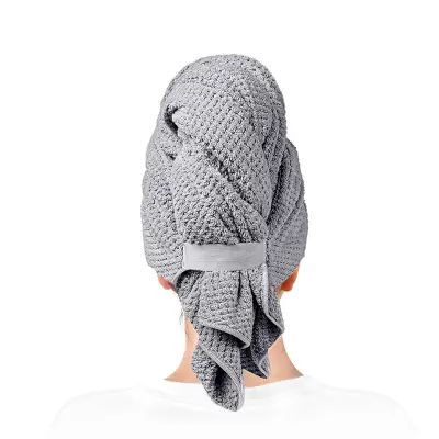 Sušilni turban iz koralne flanele z ananasovim vzorcem, močno vpijanje Grey