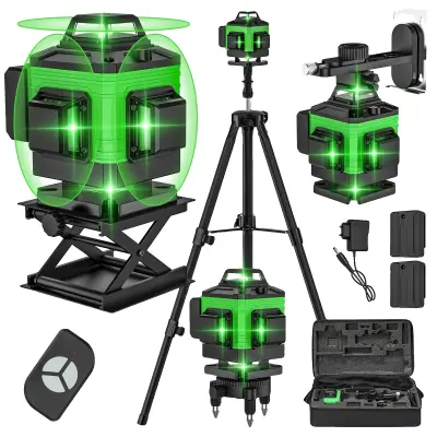 360° Samonivelirni laserski nivo, 4D 16 črt, vključuje komplet stojala, 1M stojalo set