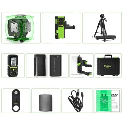 Set laserskega nivoja, 16 črt, samonivelirni, Bluetooth daljinski upravljalnik, SET 6