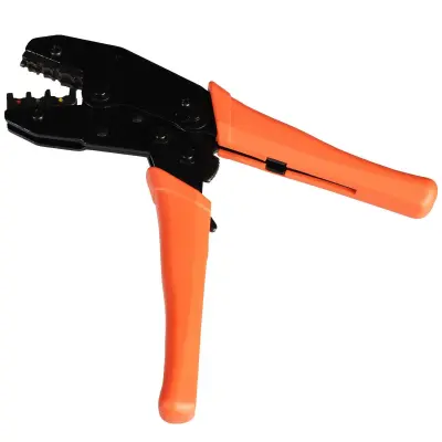 Ratcheting Terminal Crimper - Carbon Steel Orange Hand Tool, 0.5-6mm²,