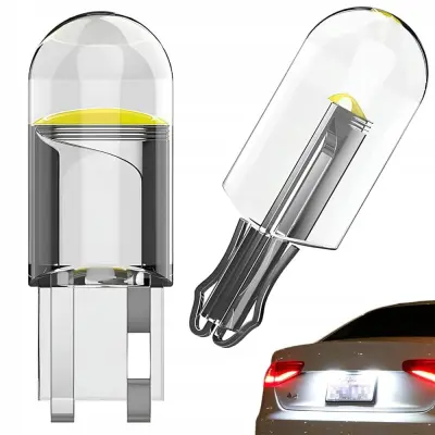 Avtomobilska 12V nadomestna LED COB žarnica T10 W5W 2 kosa 6500K