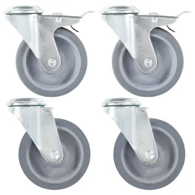 vidaXL Gibljiva kolesa z luknjami za sornik 4 kosi 100 mm