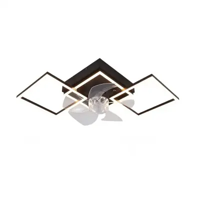 NETTLIFE 68 cm LED stropni ventilator, 6 zatemnilnih hitrosti z daljinskim upravljalnikom in časovnikom, moderna oblika za dnevno sobo in jedilnico