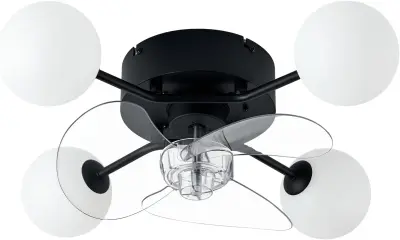 NETTLIFE G9 tihi stropni ventilator, daljinski upravljalnik, 6 hitrosti, časovnik, svetilka za spalnico in jedilnico (žarnica ni priložena)