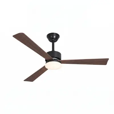 NETTLIFE stropni ventilator z LED lučjo, tih, 3 lesene lopatice, zatemnljiv z daljinskim upravljalnikom za spalnico in jedilnico