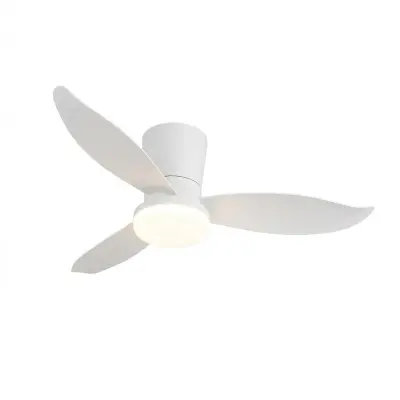 NETTLIFE stropni ventilator z LED lučjo, 3 tihimi lopaticami, bel, zatemnljiv, 6 hitrosti z daljinskim upravljalnikom za spalnico in kuhinjo