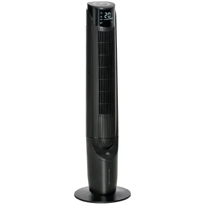 HOMCOM stolpni ventilator ABS 31,5D x 31,5Š x 107V cm črn