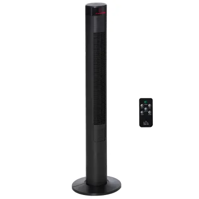 HOMCOM stolpni ventilator ABS Ø31,5 x V117 cm črn
