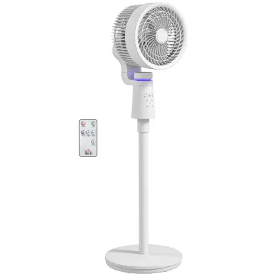 HOMCOM stoječi ventilator ABS 31D x 31Š x 95V cm bel