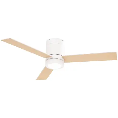 HOMCOM stropni ventilator kovina, MDF Ø112 x 25V cm belo
