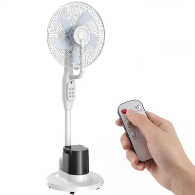 HOMCOM stoječi ventilator z vodno meglico ABS 45D x 40Š x 128V cm bel