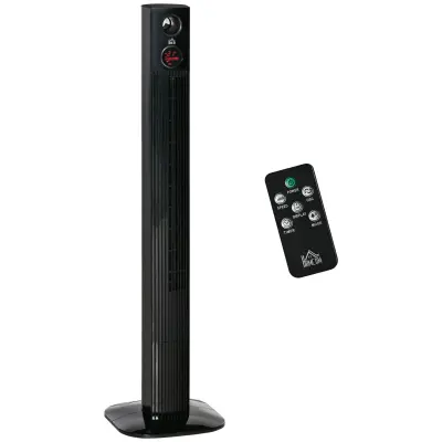 HOMCOM stolpni ventilator ABS 31,5D x 31,5Š x 117V cm črn