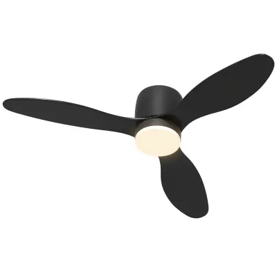 HOMCOM stropni ventilator z lučjo plastika Ø115 x 20V cm črno